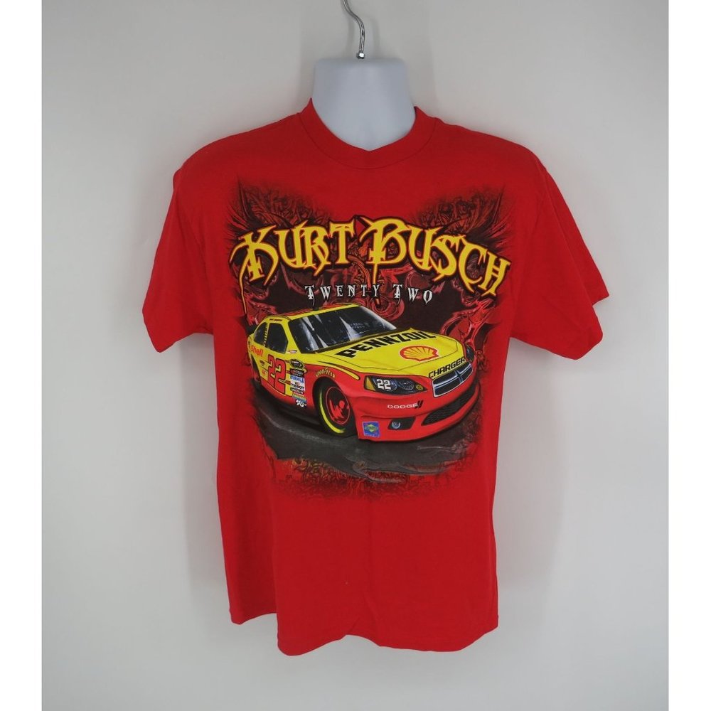 Kurt Busch Men's 2011 Number 22 Pennzoil Nascar T-shirt Medium NWT